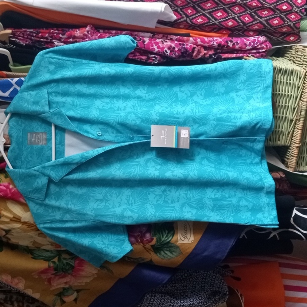 Women's Golf shirt button down short sleeves